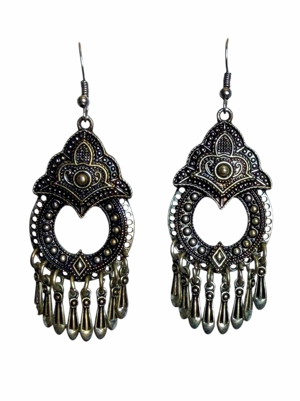 Large Statement Chandelier Boho Style Pierced Earrings